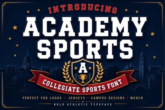 Academy Sports: Bold Varsity Font for Web Design