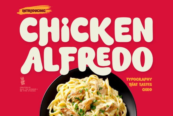 Chicken Alfredo Font for Bold Display Designs