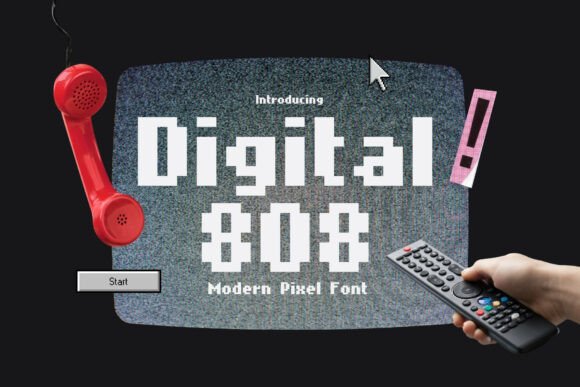 Digital 808 Pixel Typeface for Crafters